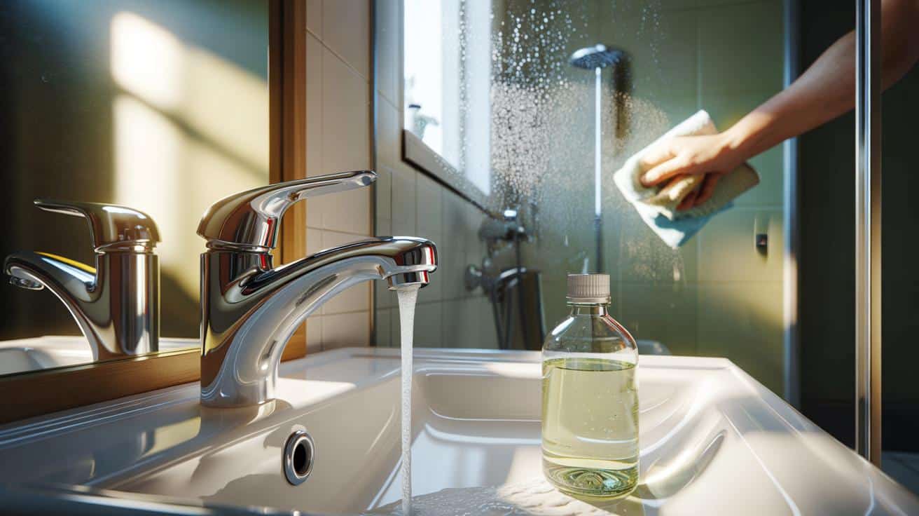 Zaskakujący trik z octem, który pomaga szybko usunąć osad z kamienia na kranach i w kabinie prysznicowej