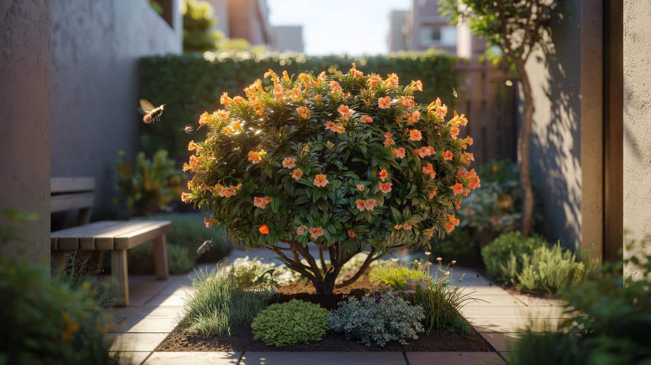 Ten zwarty krzew o pomarańczowych kwiatach od maja do jesieni uratuje twój mały ogród