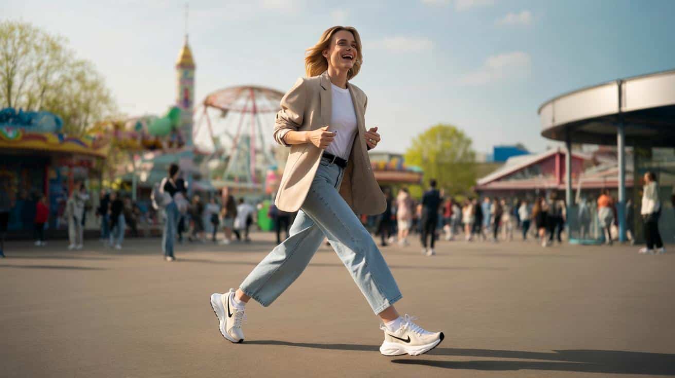 Faustine Bollaert nie rozstaje się z tymi białymi, ultrawygodnymi sneakersami