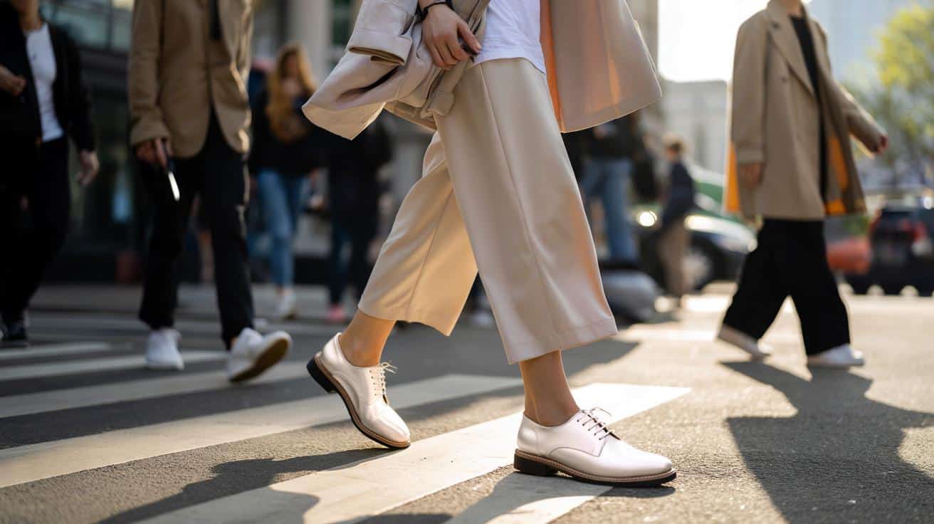 Białe derbisy są płaskimi butami-gwiazdami wiosny