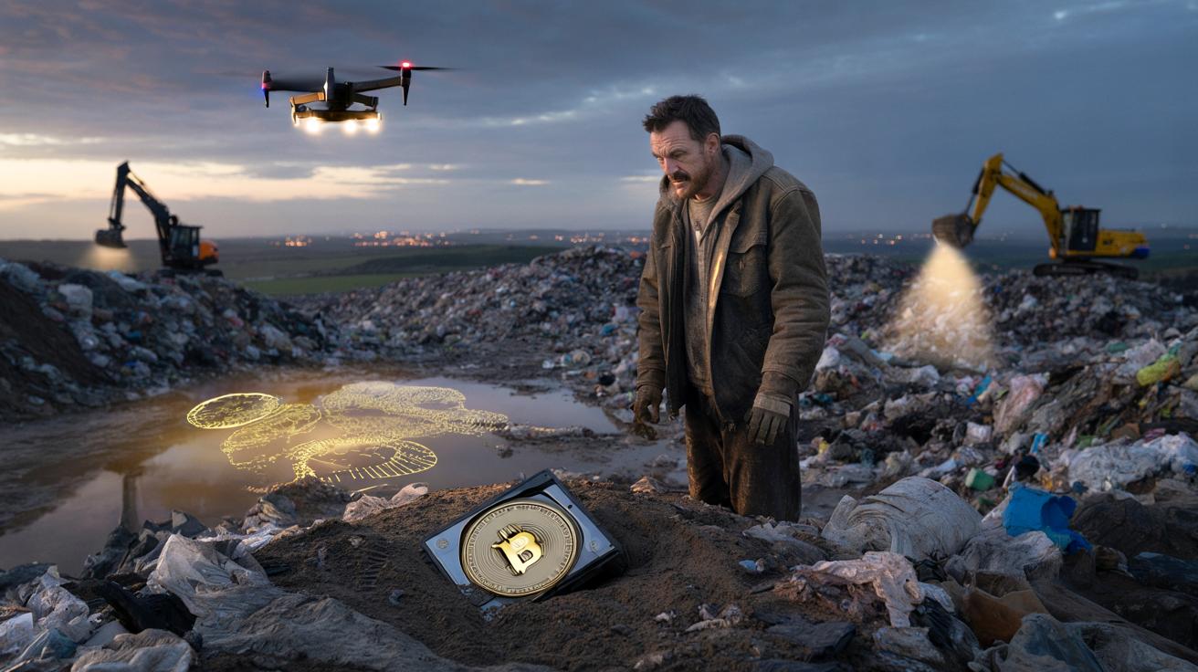 12 lat szuka wyrzuconego dysku z Bitcoinami wartymi fortunę. Teraz wchodzi na ekran