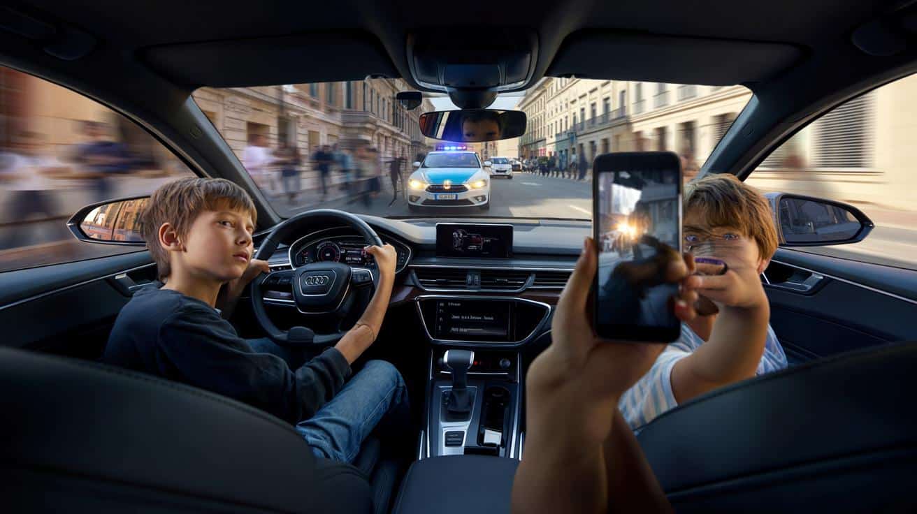 12-latek za kierownicą Audi ucieka przed policją. Nagrywa wszystko na Snapchat