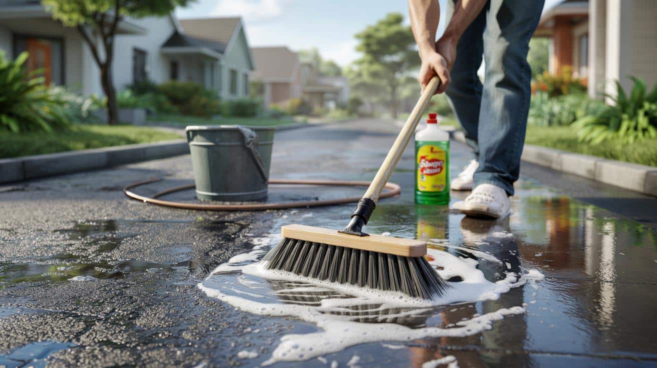 Ten zwykły kuchenny środek czystości i trik ze szczotką cicho wypierają drogie myjki ciśnieniowe z „dopiero co położonych” podjazdów