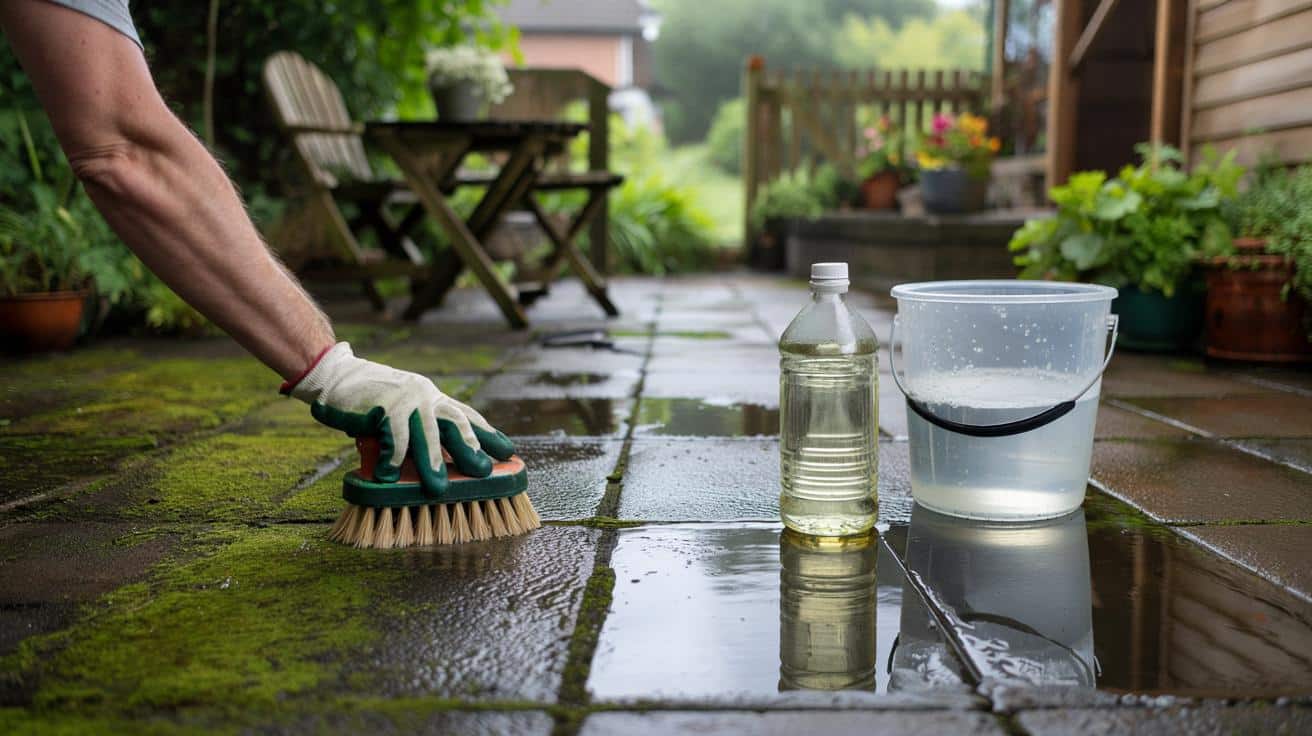 Ta kuchenne 30‑groszowa „błahostka” czyści mech z tarasu w godzinę – bez myjki ciśnieniowej i ostrych chemikaliów