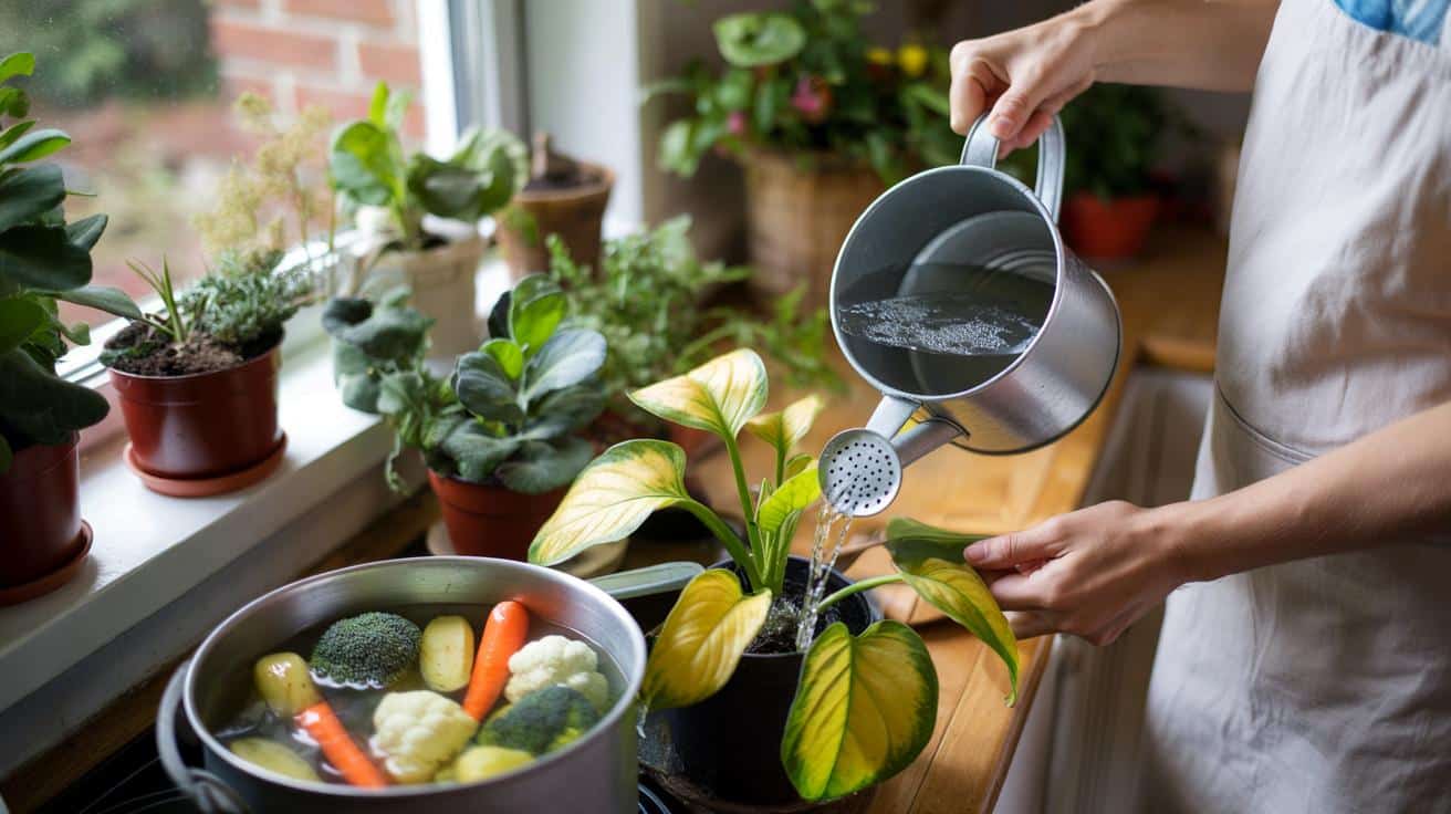Jeśli twoje rośliny doniczkowe zaczynają żółknąć, spróbuj tej metody z wodą po gotowaniu warzyw