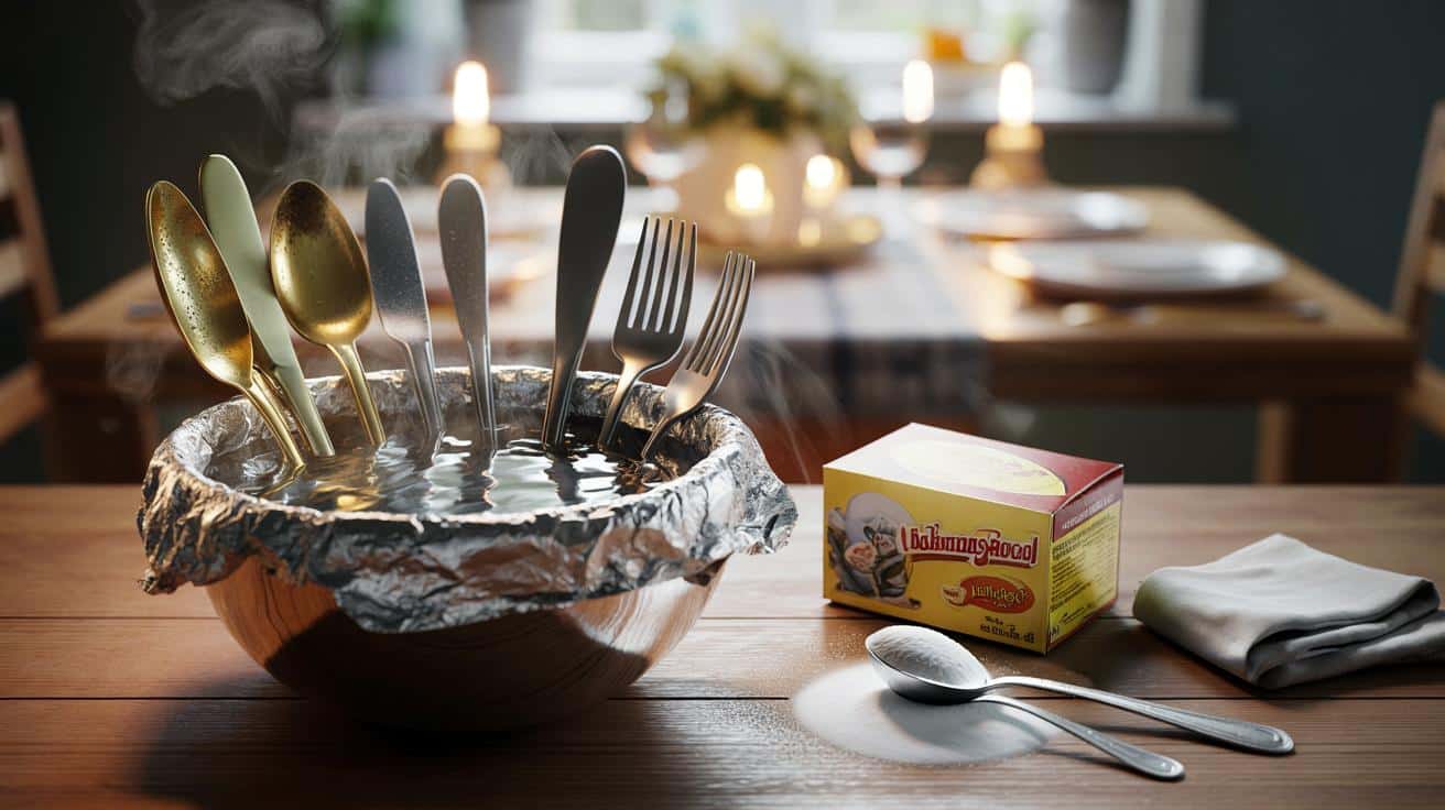 Ten trik z papierem aluminiowym pomaga przywrócić połysk sztućcom