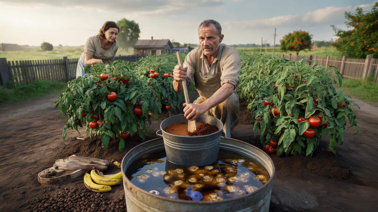 Rolnik z Mazowsza pokazuje jak zrobić domowy nawóz z resztek kawy i skórek banana który daje lepsze plony niż preparaty za 80 złotych w ogrodniczym