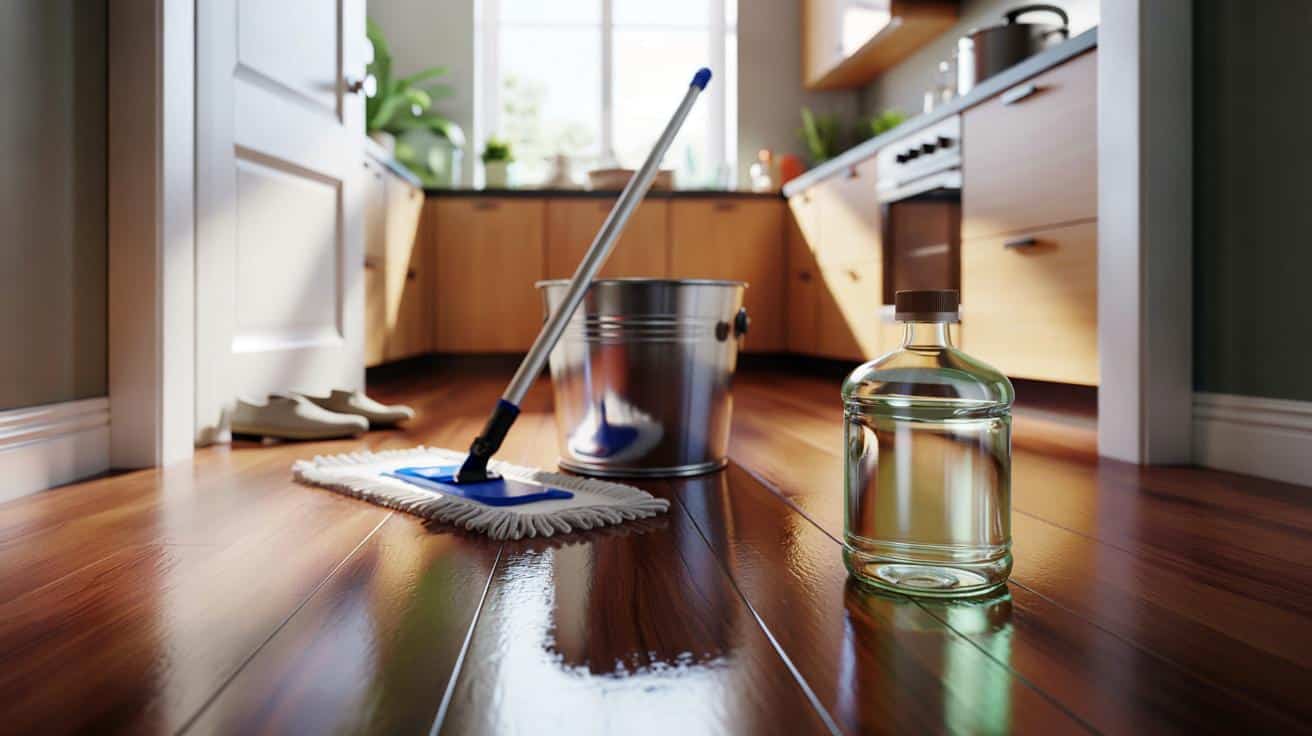 Dodaj do wody do mycia podłóg jedną rzecz która jest w każdej polskiej kuchni i nigdy więcej nie zobaczysz smug ani odcisków butów przez trzy dni