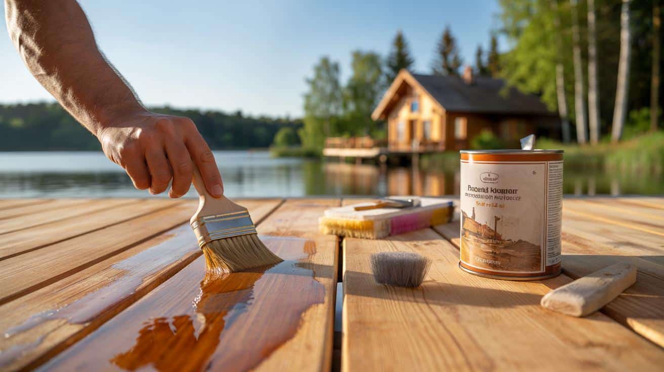 Sposób na to żeby drewniane deski tarasowe nie szarzały i nie pękały przez pierwsze 10 lat który stosują stolarze przy budowie domów letniskowych i który wymaga jednej impregnacji przed sezonem