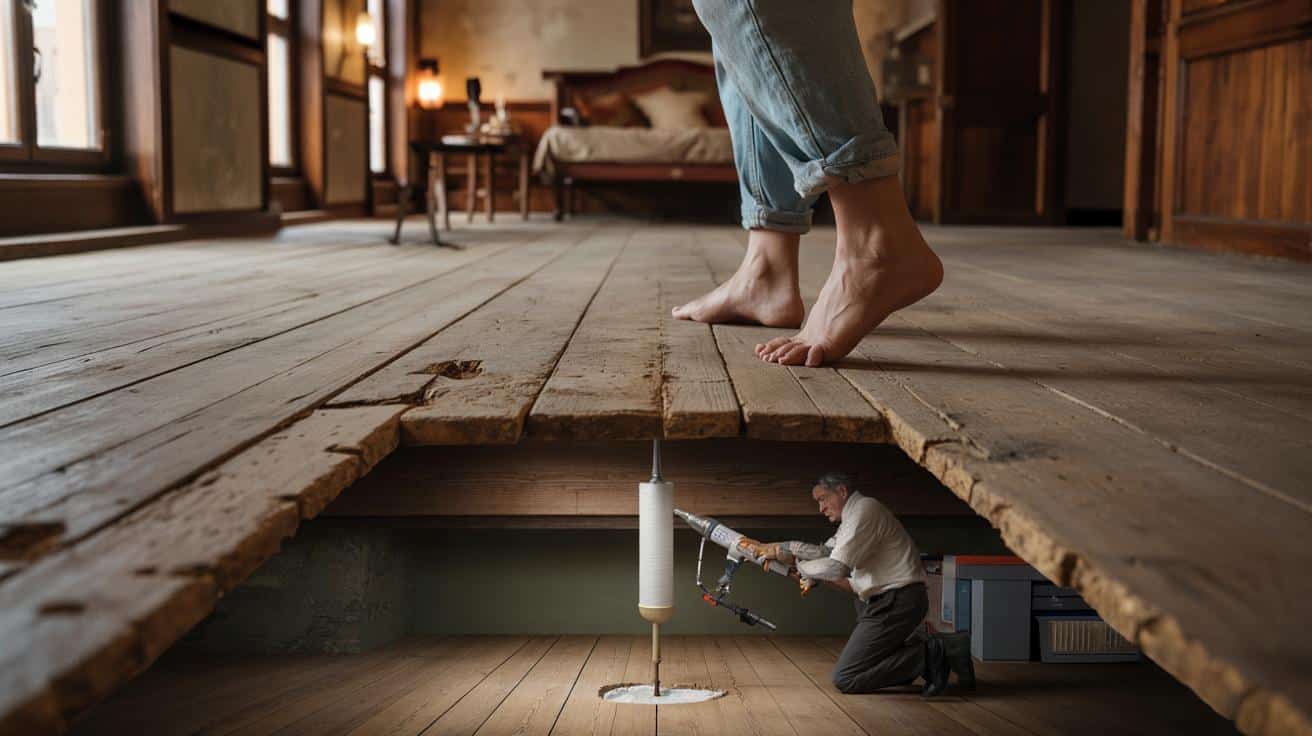 Sposób na to żeby skrzypiące deski podłogi drewnianej w starym mieszkaniu przestały skrzypieć bez ich wymiany który stosują renowatorzy kamienic i który działa nawet gdy podłoga ma 80 lat