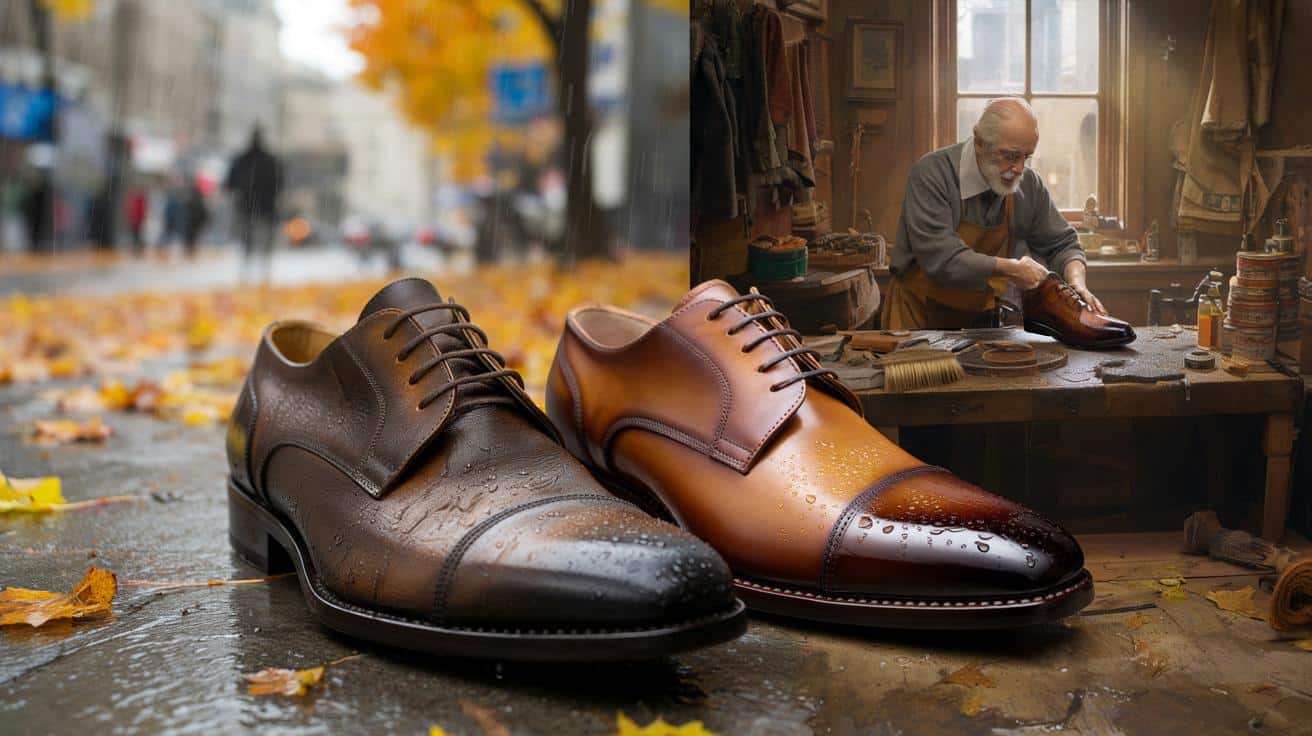 Sposób na to żeby buty skórzane nie przemakały podczas deszczowej jesieni który stosują szewcy i który wymaga jednej impregnacji co 6 tygodni a nie po każdym zamoczeniu jak robi większość