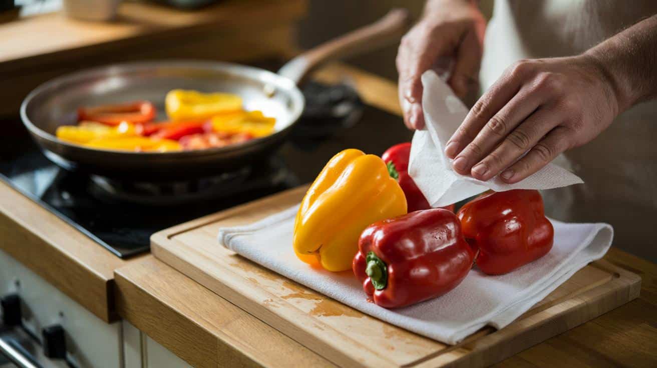 Sposób na to żeby papryka czerwona i żółta na patelni nie puszczała tyle wody który stosują szefowie kuchni i który polega na jednej czynności wykonywanej przed pokrojeniem a nie na sposobie smażenia