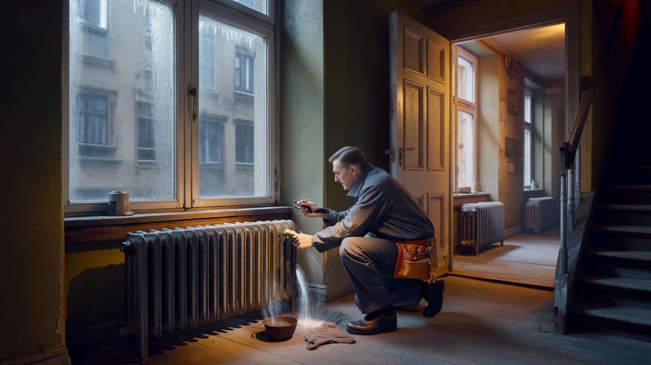 Sposób na to żeby stare żeliwne kaloryfery w kamienicy grzały równomiernie który stosują zarządcy nieruchomości i który polega na odpowietrzaniu w konkretnej kolejności zaczynając od najdalszego od pieca