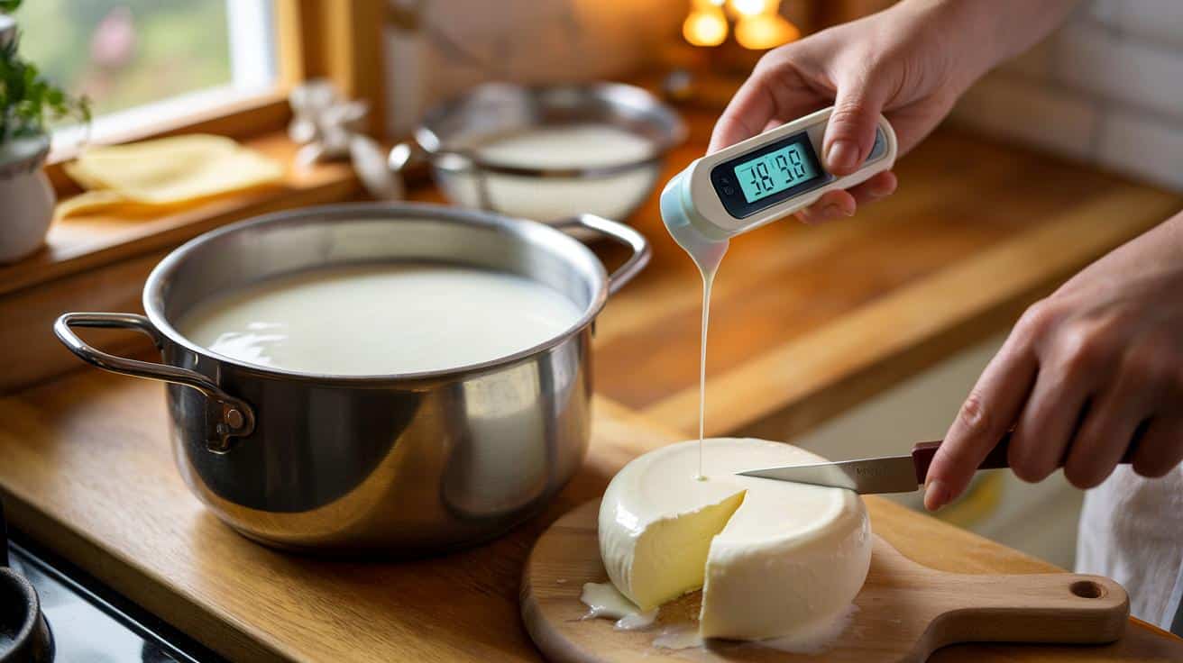 Sposób na to żeby domowy ser biały był kremowy i nie grudkowany który stosują serowarnie i który polega na temperaturze mleka w momencie dodawania podpuszczki a nie na czasie odcedzania przez serwatkę