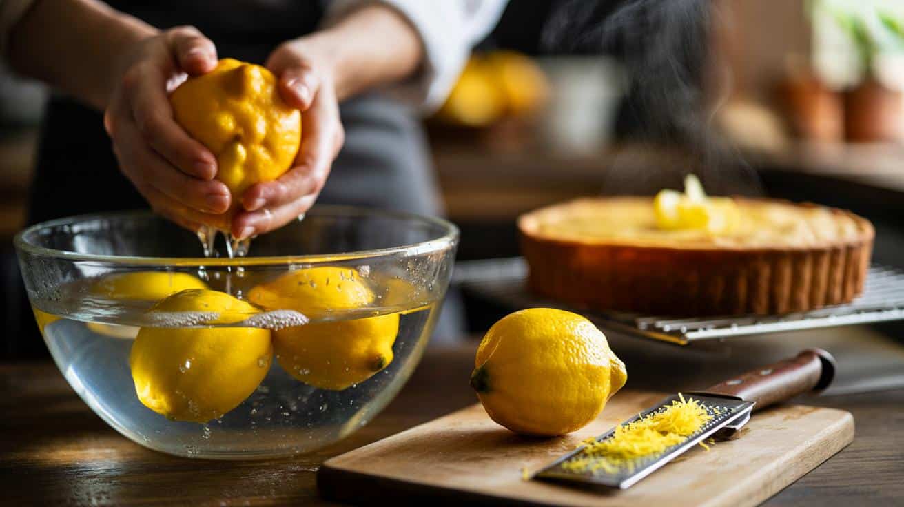 Sposób na to żeby skórka od cytryny dodawana do ciast była aromatyczna a nie gorzka który stosują cukiernie i który polega na sposobie mycia i temperaturze owoców przed tarciem a nie na ilości startej skórki