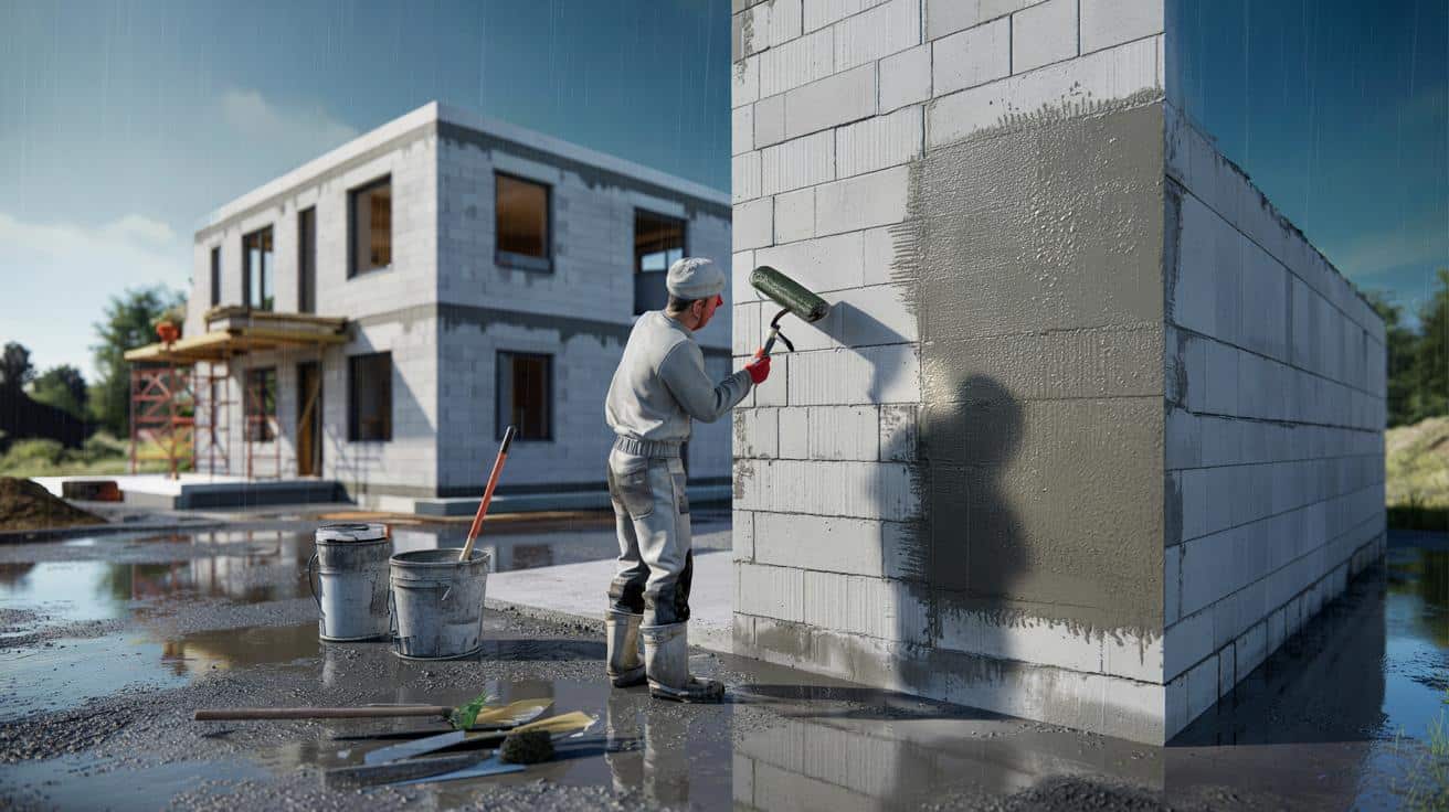 Ekipy od domów pasywnych stosują impregnację betonu komórkowego przed tynkowaniem, by ściany nie chłonęły wilgoci przez lata
