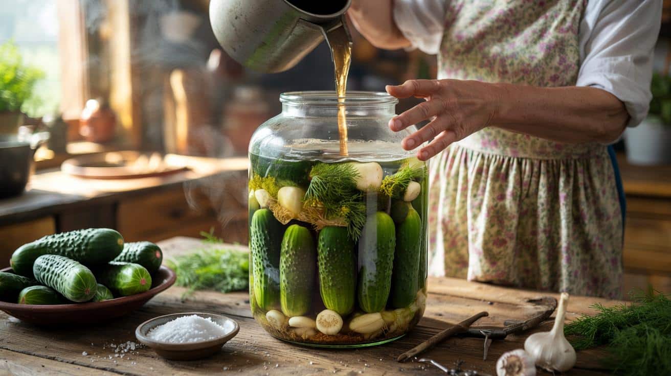 Sposób na to żeby domowe ogórki małosolne były gotowe po 24 godzinach a nie po 3 dniach który stosują gospodyni z Podlasia i który polega na temperaturze solanki w momencie zalewania a nie na ilości soli