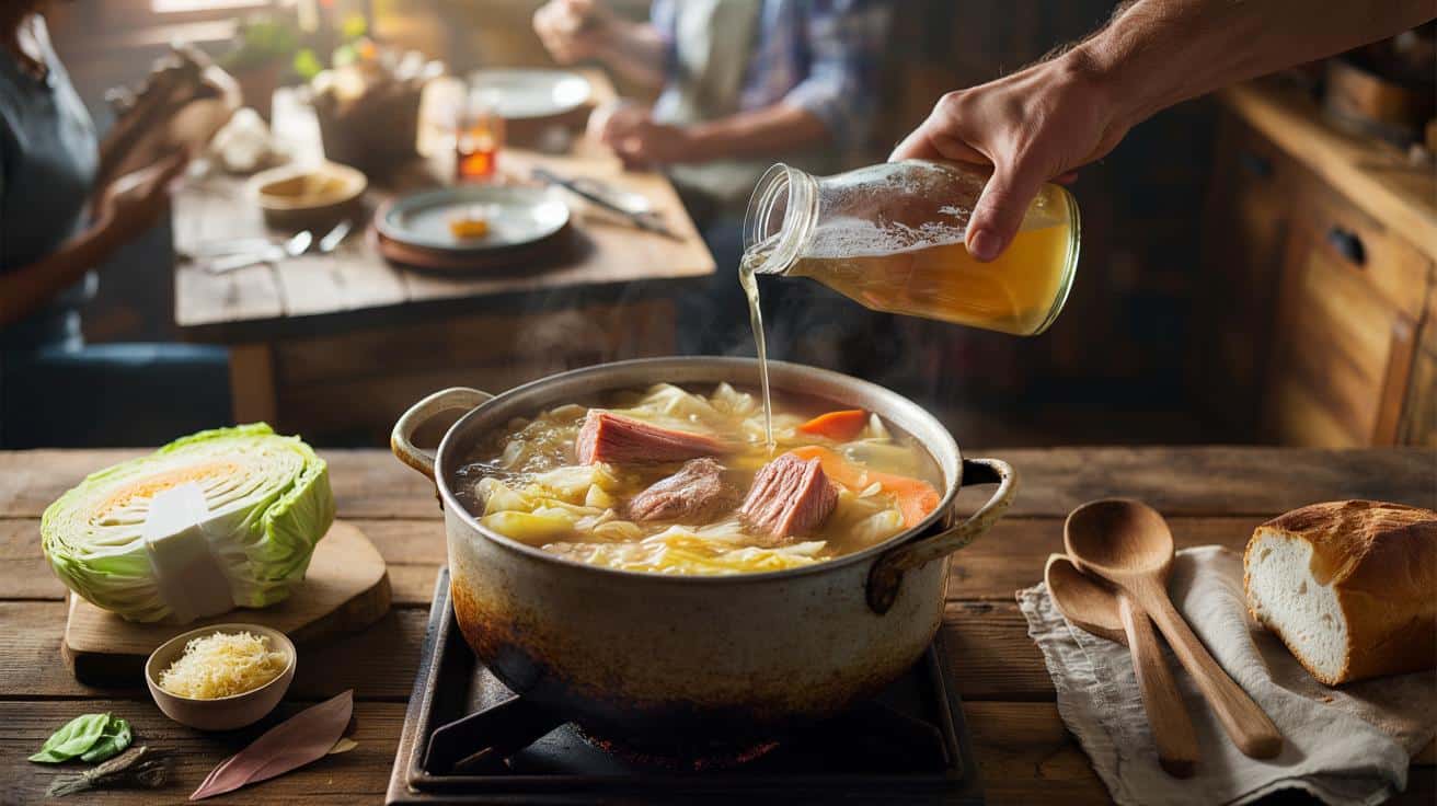 Sposób na to żeby kapuśniak gotowany ze świeżej kapusty miał taki smak jak z kiszonej który stosują kucharze i który polega na dodaniu jednego składnika kwaśnego w konkretnym momencie gotowania a nie na samym początku
