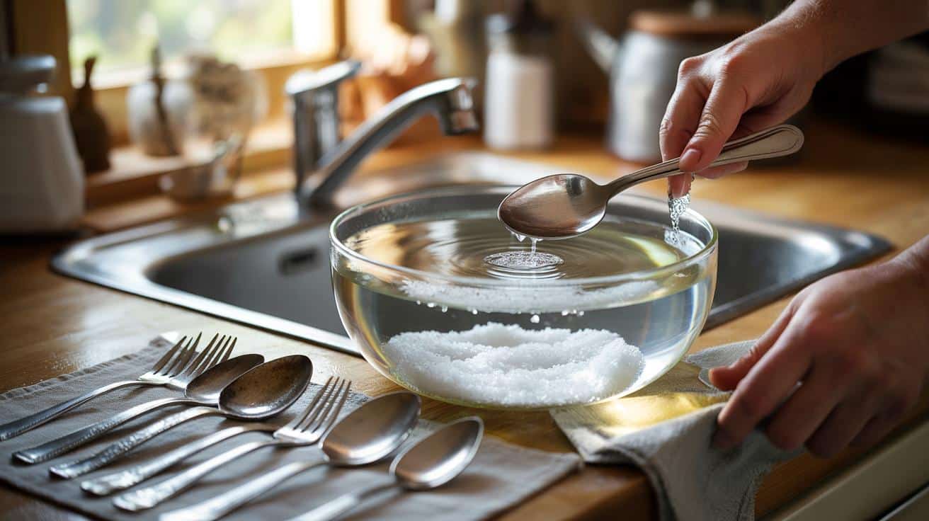 Ten trik z solą pomaga przywrócić połysk sztućcom