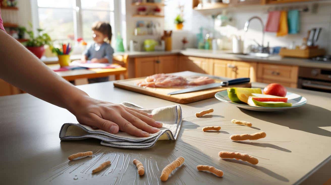 Ten popularny nawyk podczas sprzątania może rozprzestrzeniać bakterie w kuchni