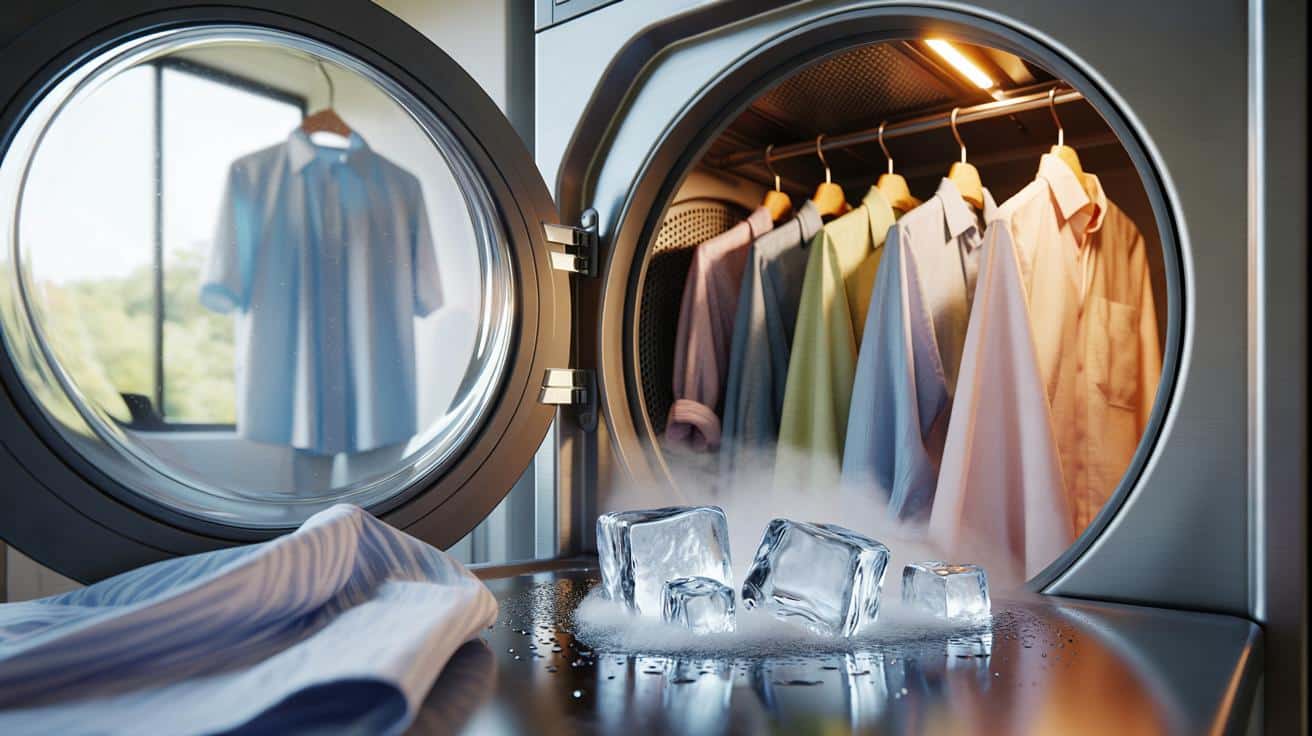 Ten trik z kostką lodu pomaga wygładzić zagniecenia na ubraniach