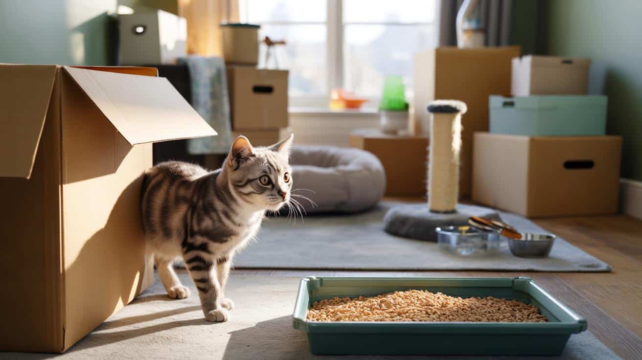 Jak nauczyć kota używania kuwety w nowym mieszkaniu — krok po kroku od pierwszego dnia