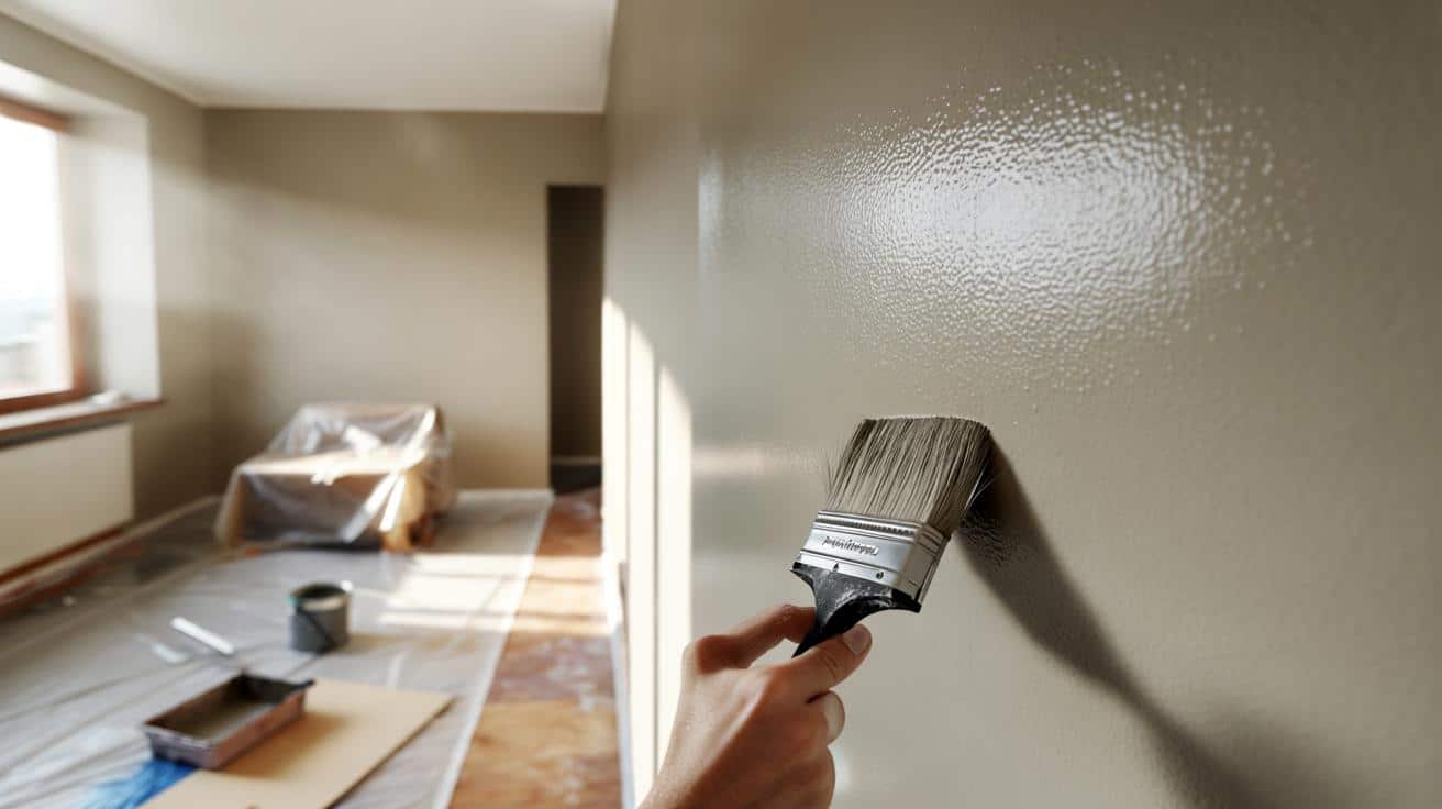 Ta technika malowania ścian pędzlem stosowana przez malarzy budowlanych eliminuje smugi i nierówności całkowicie