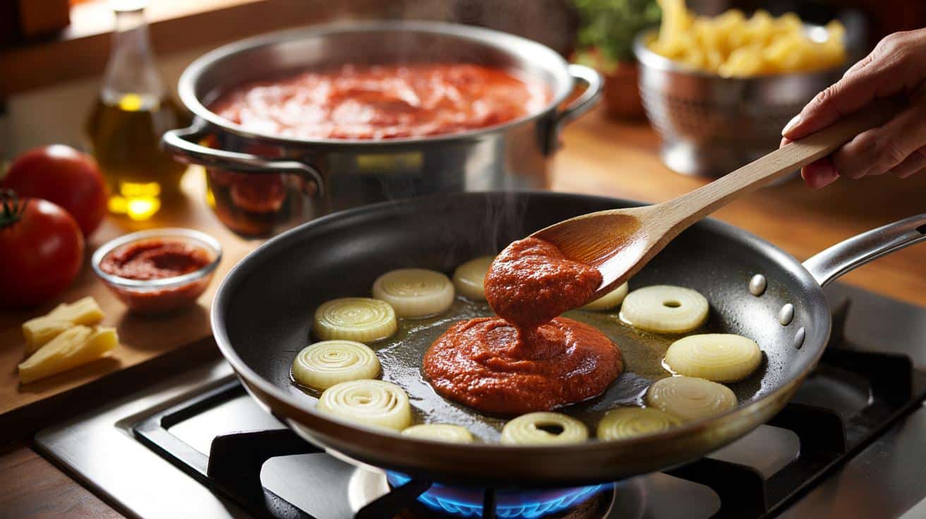 Włoskie restauracje dodają ten jeden składnik już na początku smażenia cebuli, dzięki czemu zupa pomidorowa zyskuje intensywnie czerwony kolor i głęboki smak