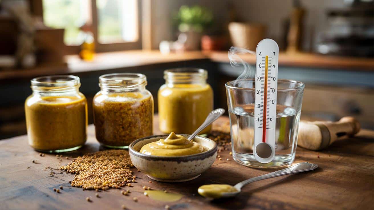 Sposób na to żeby domowa musztarda była pikantna i nie traciła ostrości po tygodniu który stosują producenci rzemieślniczy i który polega na temperaturze wody mieszanej z gorczycą a nie na rodzaju mielonej gorczycy