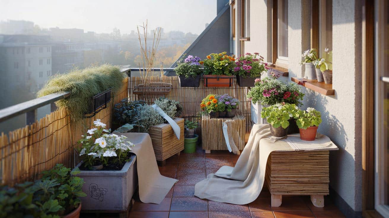 Jak chronić rośliny balkonowe przed pierwszymi przymrozkami bez przenoszenia wszystkiego do środka