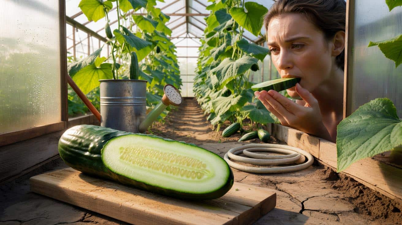 Dlaczego twoje ogórki szklarniowe są gorzkie w środku i błąd w nawadnianiu który powoduje to każdego lata