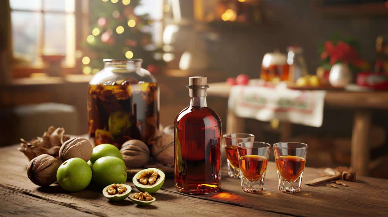 Ten polski przepis na domową nalewkę z orzechów włoskich zebranych w czerwcu jest gotowy na Boże Narodzenie