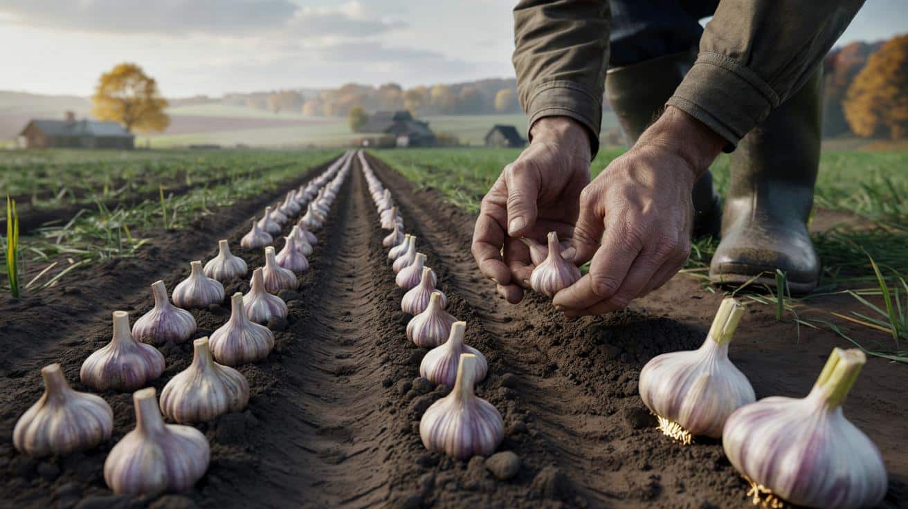 Polscy rolnicy stosują jesienną technikę sadzenia czosnku, dzięki której w czerwcu zbierają główki nawet dwa razy większe