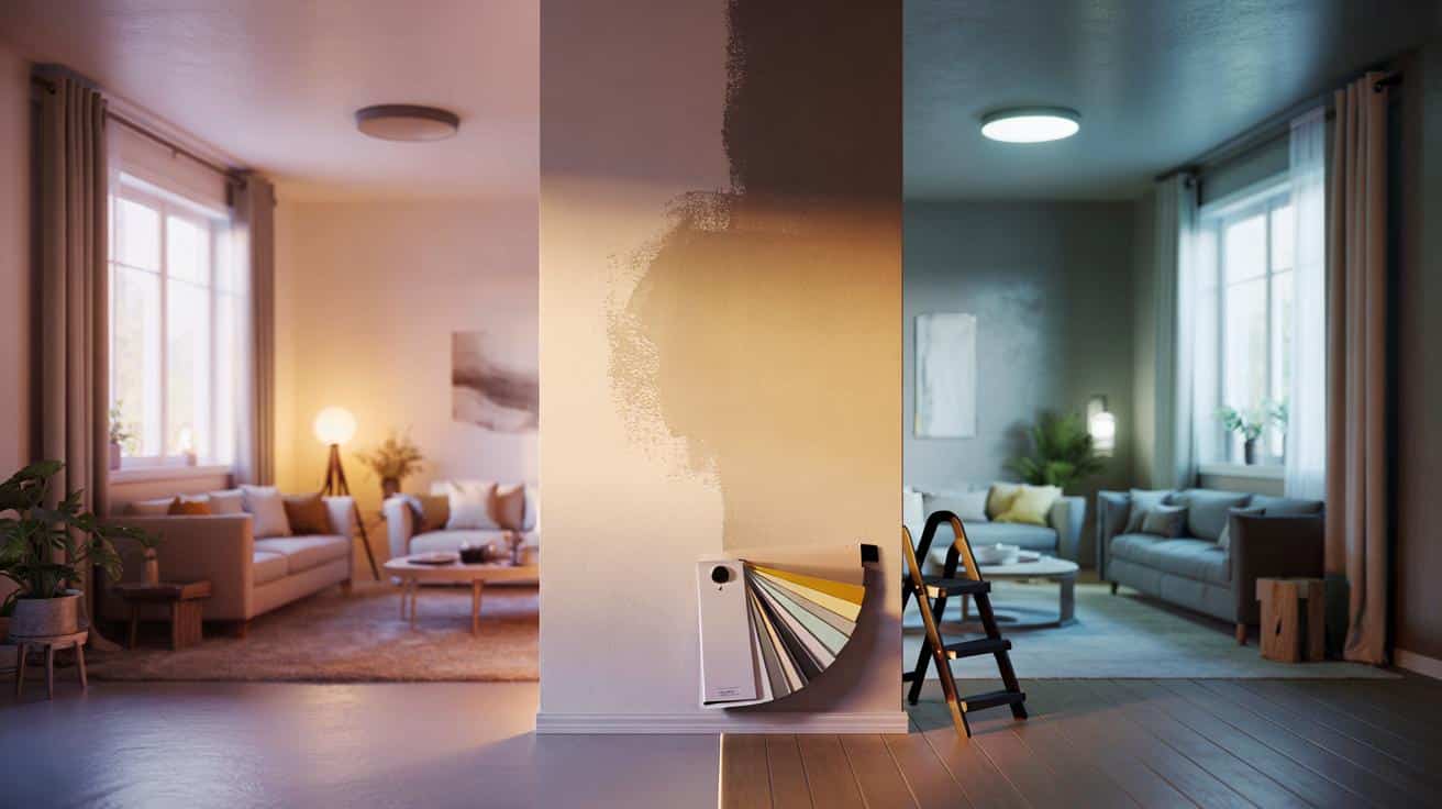 Dlaczego twoje kolory ścian wyglądają inaczej po pomalowaniu niż na próbniku i fizyka światła którą musisz znać