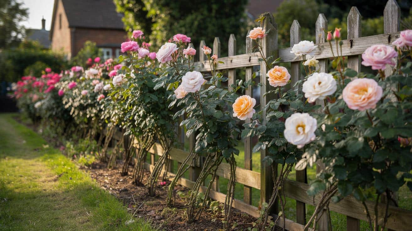 Ta technika sadzenia róż przy ogrodzeniu stosowana przez angielskich ogrodników daje kwitnienie od maja do listopada