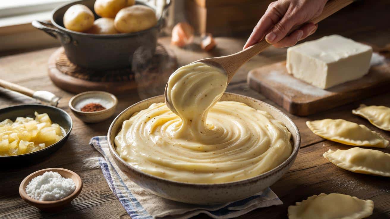 Ta technika przygotowania farszu do pierogów ruskich sprawia że jest kremowy i nie wypływa podczas gotowania