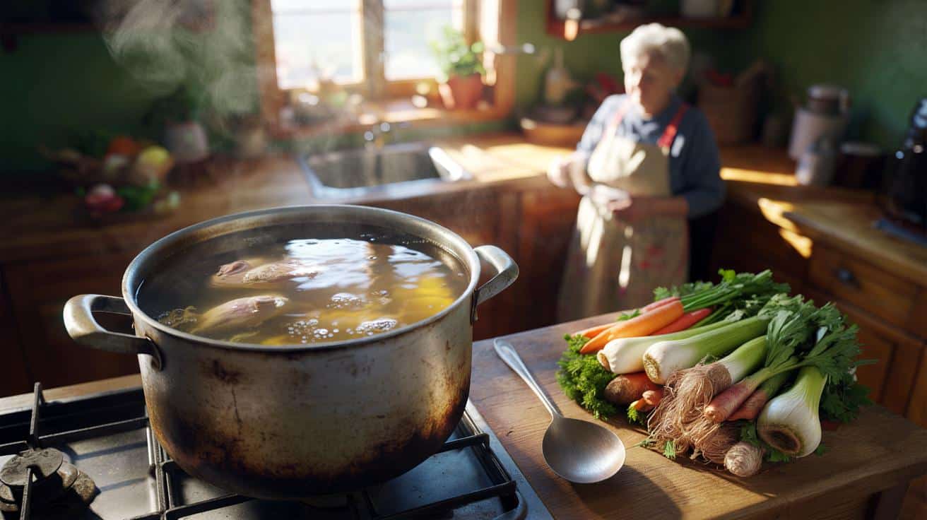 Ta technika gotowania rosołu bez szumowania stosowana przez polskie kucharki daje klarowny bulion bez wysiłku