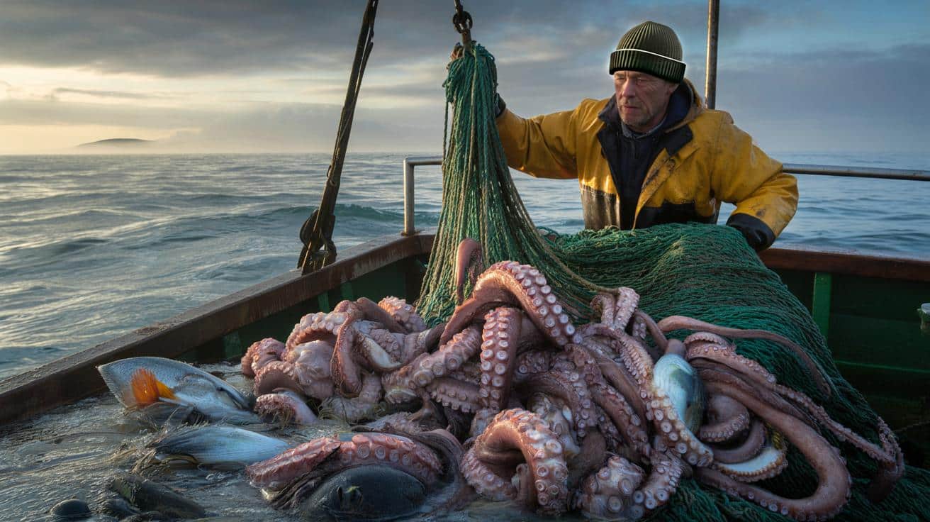 Anglię zalewa fala ośmiornic. Rybackie nets pełne macek