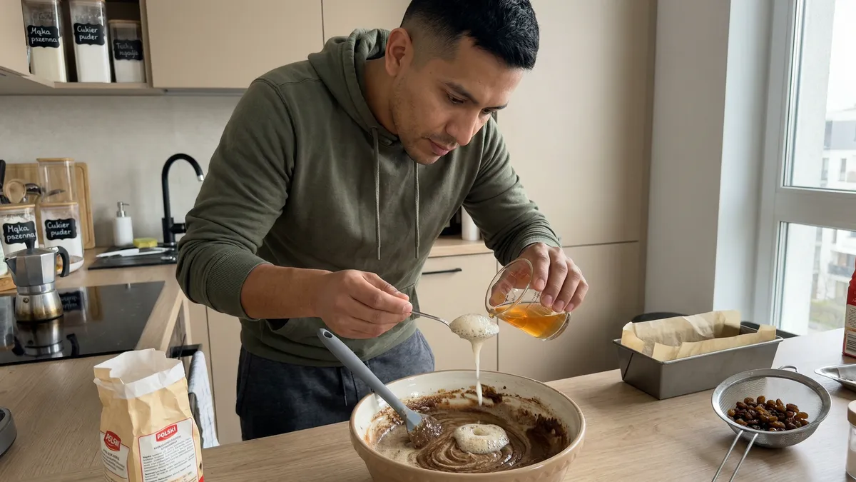 Keks kawowo-miodowy bez jajek: szybki przepis na pachnące ciasto w 25 minut