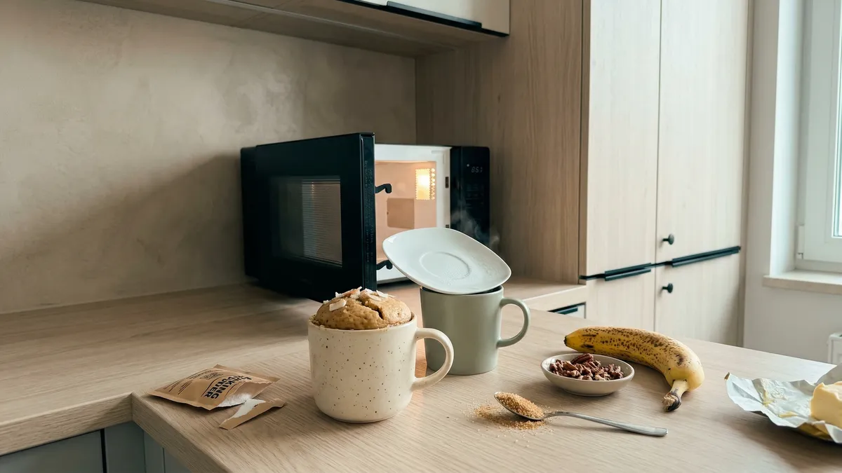 Keks w kubku z mikrofalówki: bananowy deser gotowy w 4 minuty