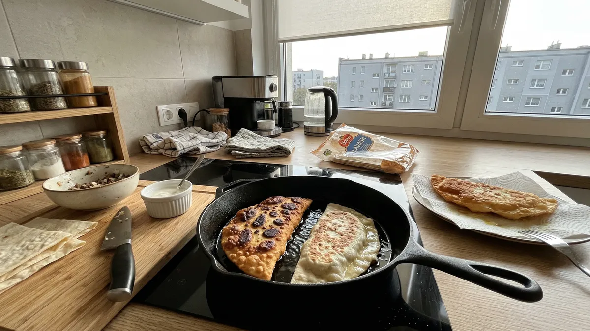 Leniwe czebureki z lawasza: szybka kolacja z farszem mięsnym w 15 minut