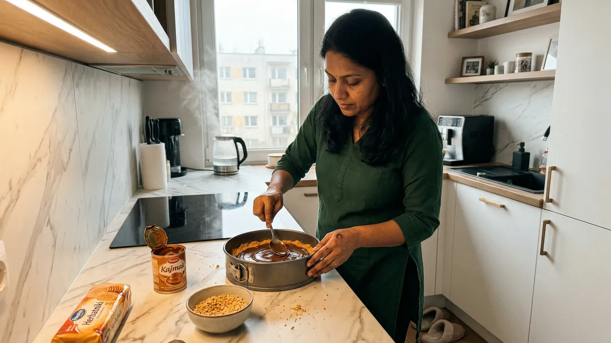 Leniwy tort „Snickers” bez pieczenia – układasz warstwy, a resztę robi lodówka