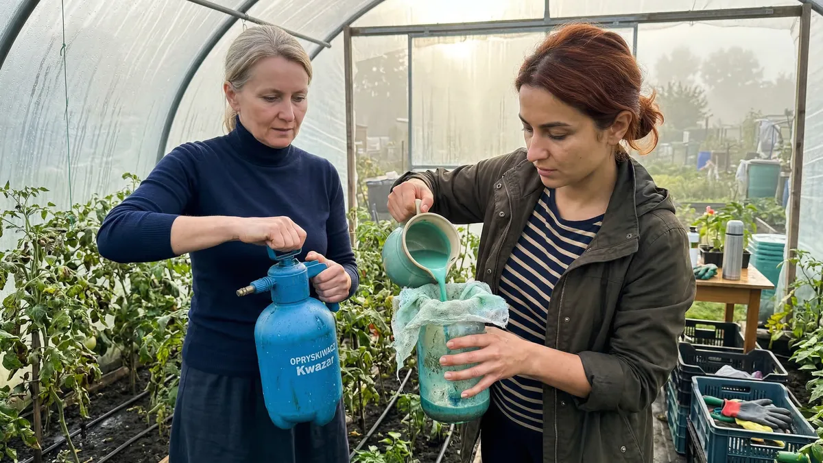 Malachitowy oprysk z miedzi i popiołu: prosty przepis i zasady, które robią różnicę