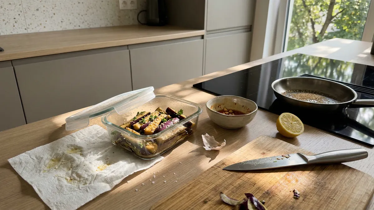 Marynowane bakłażany jak z mezze: szybka przekąska po 2 godzinach w lodówce