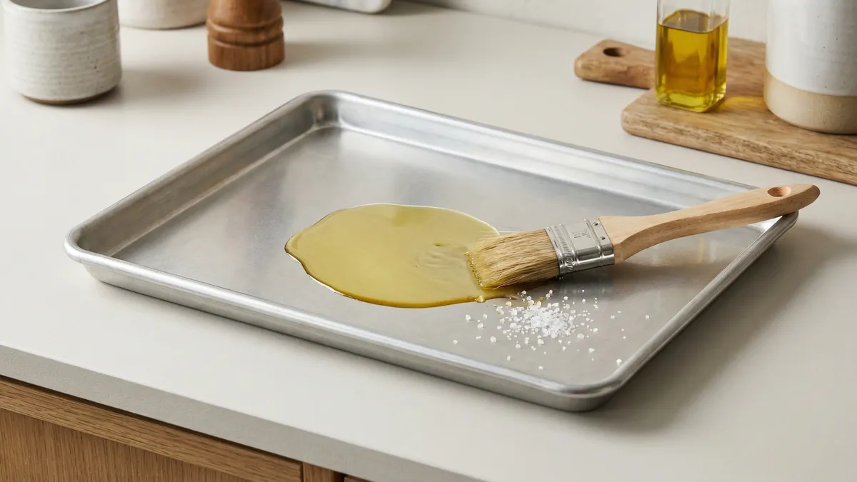 Olej i sól na blasze przed pieczeniem: trik, dzięki któremu mniej się przypala i łatwiej się myje