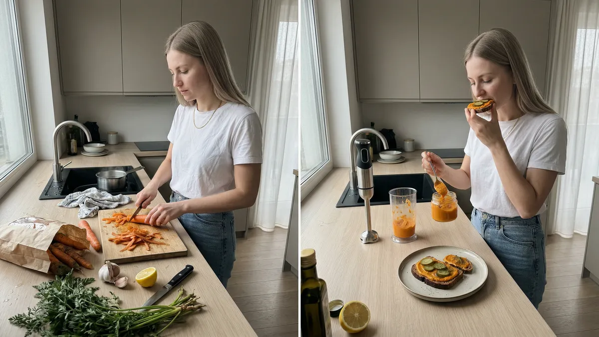 Pasta z marchwi na kanapki: szybki przepis z czosnkiem, cytryną i jogurtem