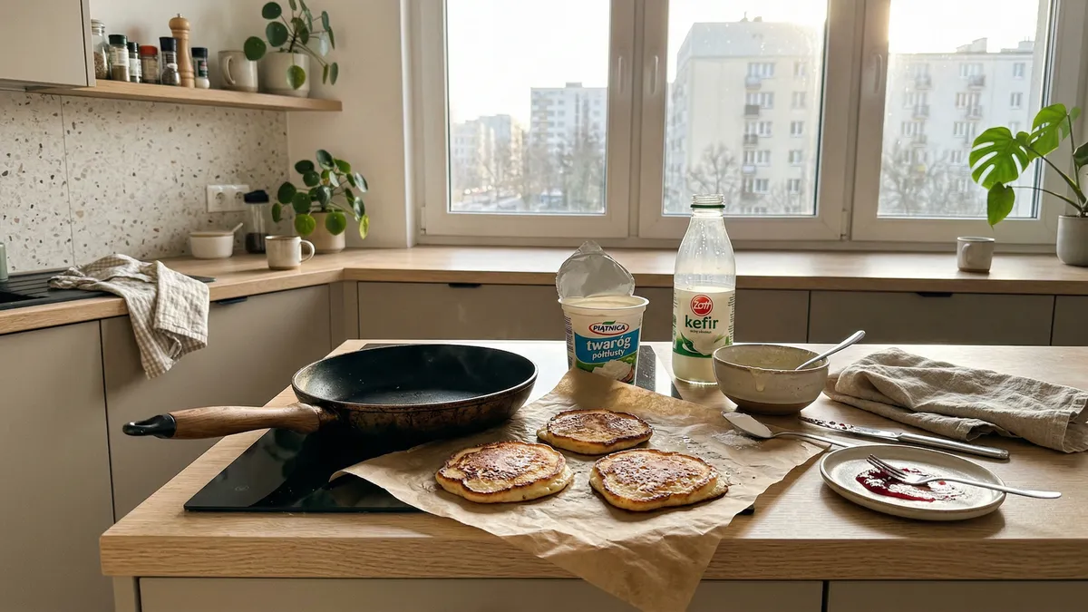 Placuszki twarogowe łyżką na patelnię w 20 minut – puszyste i bez lepienia