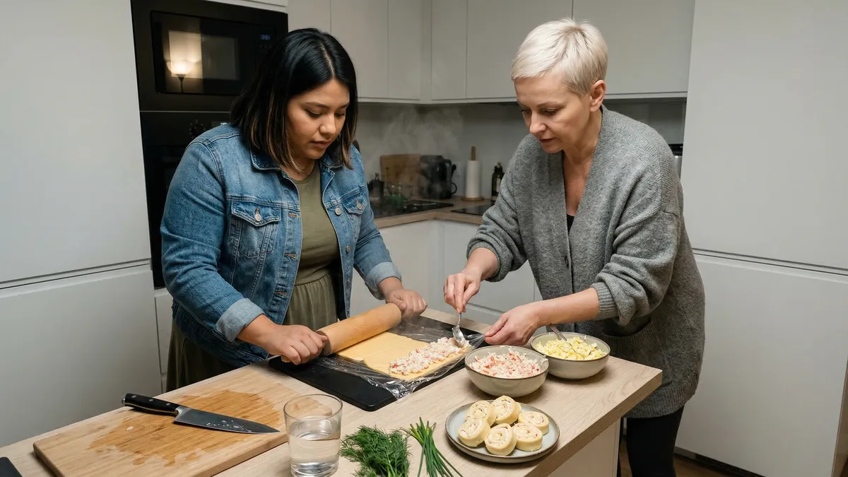 Roladki z paluszków krabowych na serku topionym – hit zimnych przekąsek na imprezę