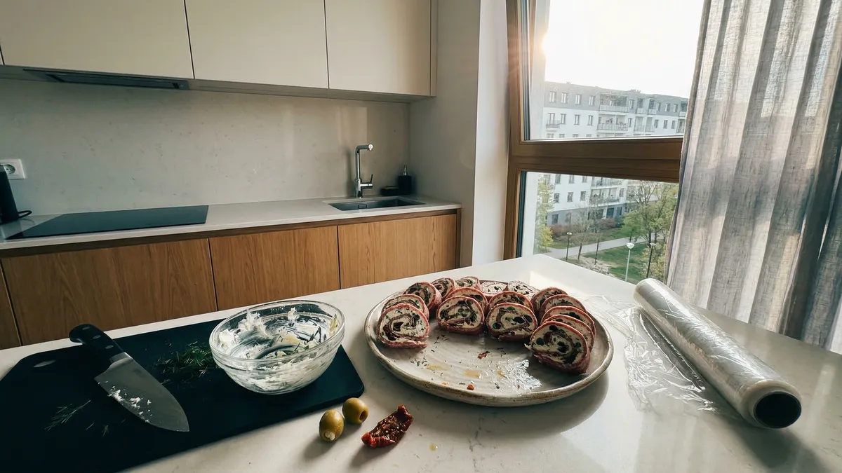 Roladki z salami w 10 minut: efektowna przekąska na imprezę bez pieczenia