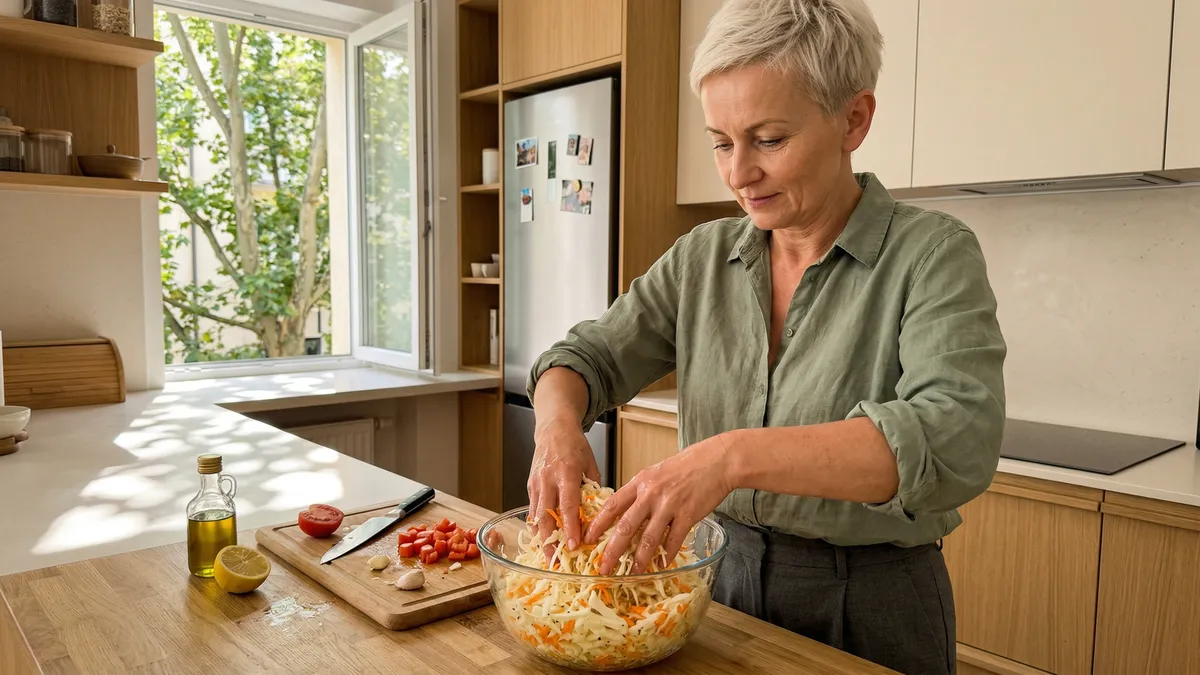Soczysta surówka z kapusty i marchwi w 10 minut — jeden prosty trik robi różnicę